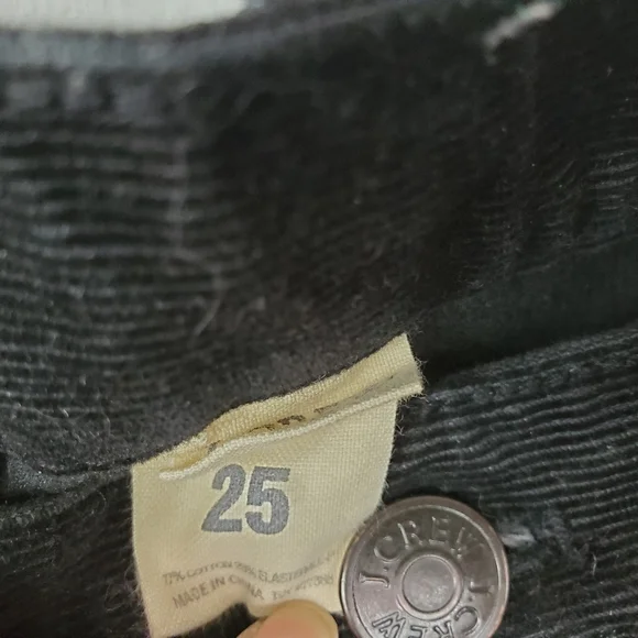 J.Crew Y2K Black Low Rise Toothpick Skinny Corduroy Ankle Womens 25 Style 18266 - Picture 7 of 8